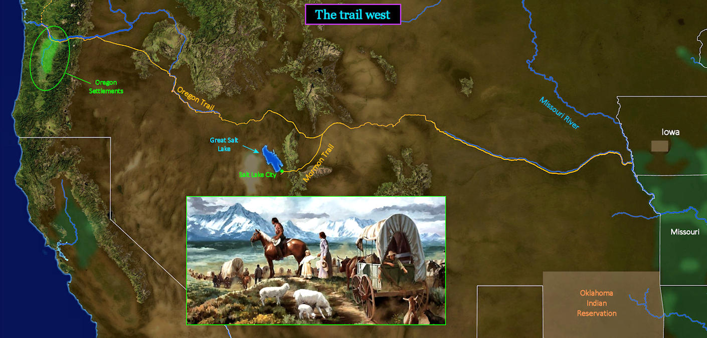 Oregon Trail, 1850 map